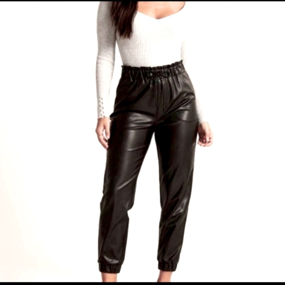 Vegan leather joggers